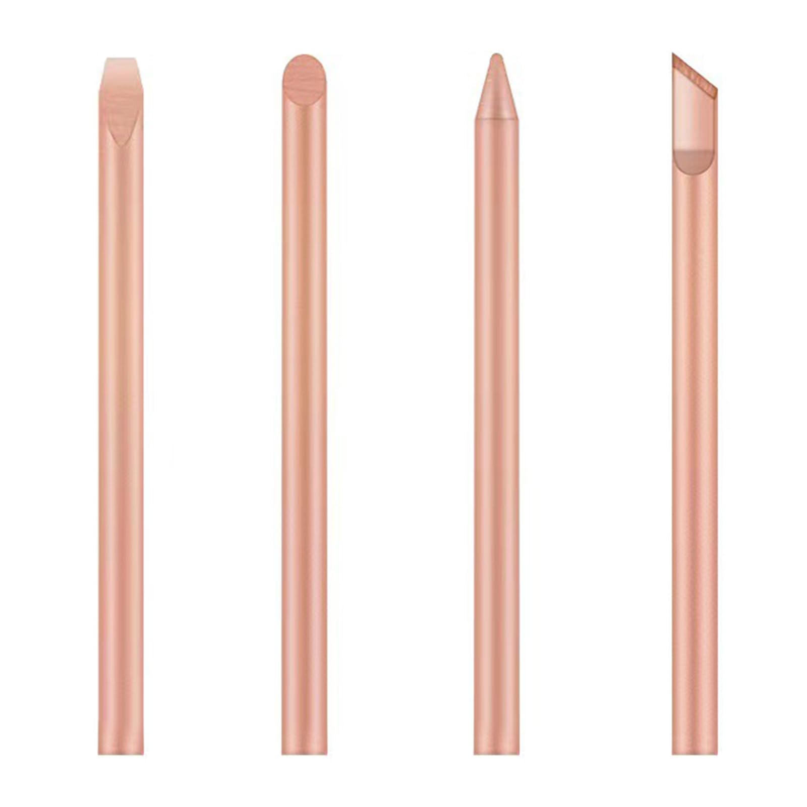 of 4 Solder Tips in Copper Soldering Iron Tips for Fast Heat Transfer 30W 40W 60W External Heat Irons Welders Solder Tip