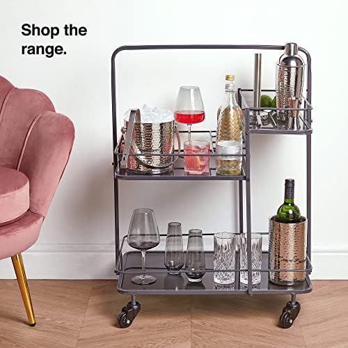 VonShef Silver Cocktail Set - Silver Hammered Stainless Steel Barware Set Including 750ML Cocktail Shaker, Strainer, Bar Spoon, Shot Jigger and Muddler - Mixology Set with Gift Box and Recipe Book