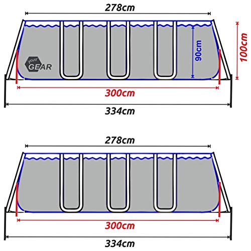 your GEAR XL Familien Pool Grau 3x3x1m Stahlrahmenbecken Gartenpool Stahlrohr Schwimmbecken Schwimmbad Planschbecken – Bild 6