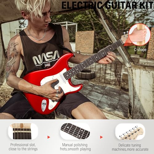 image for Donner 39-Inch Electric Guitar Starter Kit with Solid Body, HSS Pickup