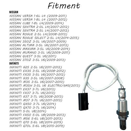 234-4380 Downstream O2 Oxygen Sensor for Nissan Altima, 350Z, 370Z, Rogue, Sentra, Versa/Infiniti G25, G35, G37, EX35, EX37, FX35, FX37, FX50, M35, M37, QX50– Replaces 22690-EN200, 226A0-ET000 by Broaug - Used condition - Image 7