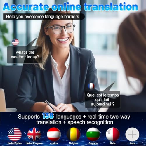 Shovira AI Translation Smart Glasses with 138 Languages Bluetooth Compatible ChatGPT Photo - image 4