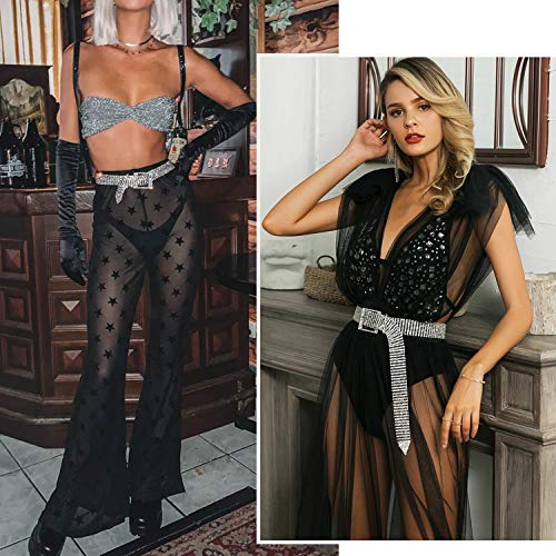 WHIPPY Women Rhinestone Belt Shiny Diamond Crystal Ladies Waist Belt for Jeans Dresses Silver Gold2