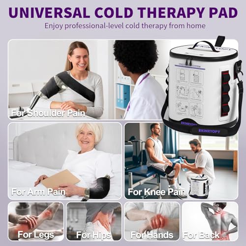 Image of Cold Therapy Machine with Programmable Timer, Portable Ice Machine for Knee After Surgery, Knee Replacement Recovery System, Cryotherapy Pain Relief w /Compression Pad