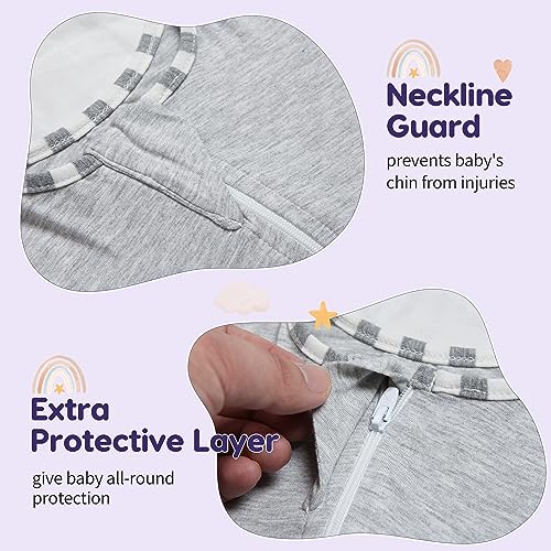 Image of PuppyPaws Baby Sleep Sack, Transition Swaddle, Sleep Sack 9-15 Months, Wearable Blanket Baby with 2-Way Zipper, Swaddles for Newborns Summer, 95% Rayon derived from Bamboo, 5% Spandex