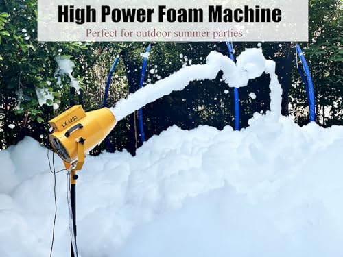 1200W Party Foam Machine,Summer Pool Water Toys for Kids & Adults, Bubble Machine with 3pcs Foam Granules and Water Tank, Holiday & Birthday Girls & Boys, Business Celebrations, Outdoor Party Events