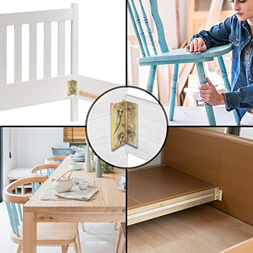 Lesnala 4-Piece Bed Railing Bracket Used To Connect Wood, Bed Replacement Parts, Headboard And Footboard Fixing Fittings Wooden Bed Frame Used To Connect Headboards Footboards (Screws Included) #TOP1