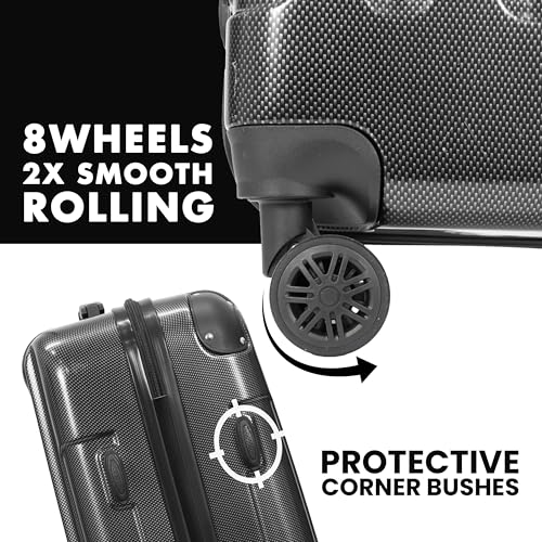Image of AMERICAN TRAVELLER Rockstar Polycarbonate Trolley Bag | Large (28) | Lightweight Durable Hard Shell | TSA Type Lock | Anti-Theft Zip | 360 Disc Spinner Wheels | Telescopic Handle.