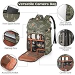 BOLOSTA Camera Backpack Bag Professional DSLR SLR Camouflage Camera Backpack for Photographers Waterproof Large Capacity Camera Case with Fit 15.6" Laptop Compartment & Tripod Holder
