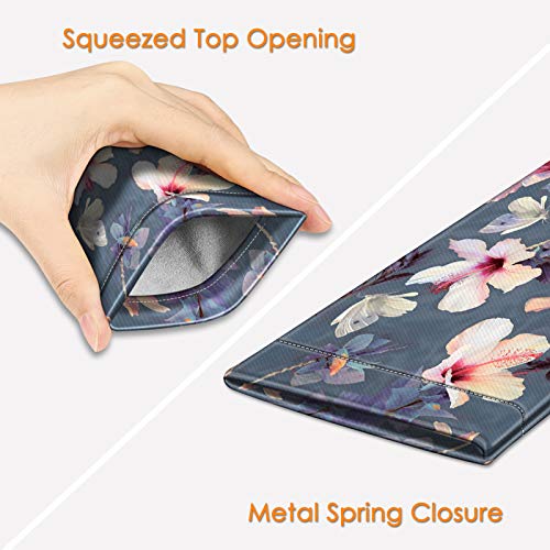 Image of FINTIE Soft Eyeglasses Case with Cleaning Cloth, Portable Squeeze Top Vegan Leather Glasses Pouch, Sunglasses Eyewear Bag