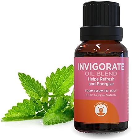 INVIGORATE Essential Oil Blend - Uplifting Essential Oil - Save With GuruNanda Essential Oil Synergy Blend - 100% Pure Therapeutic Grade - Undiluted - 15 ml