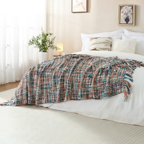 GINAMUSE Multi-Color Cable Woven Throw Blanket for Couch - 60"X80" by GINAMUSE - Used condition - Image 5