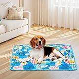 Bocguy Kühlmatte Hund, 100x70cm Kühldecke Hund, Kühlmatte für Große Hunde Katze, Selbstkühlende Hundematte, Hundedecke Sommer für Haustiere für Zuhause Unterwegs Oder im Auto(Blau - Regenwald)