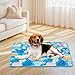 Bocguy Kühlmatte Hund, 100x70cm Kühldecke Hund, Kühlmatte für Große Hunde Katze, Selbstkühlende Hundematte, Hundedecke Sommer für Haustiere für Zuhause Unterwegs Oder im Auto(Blau - Regenwald)