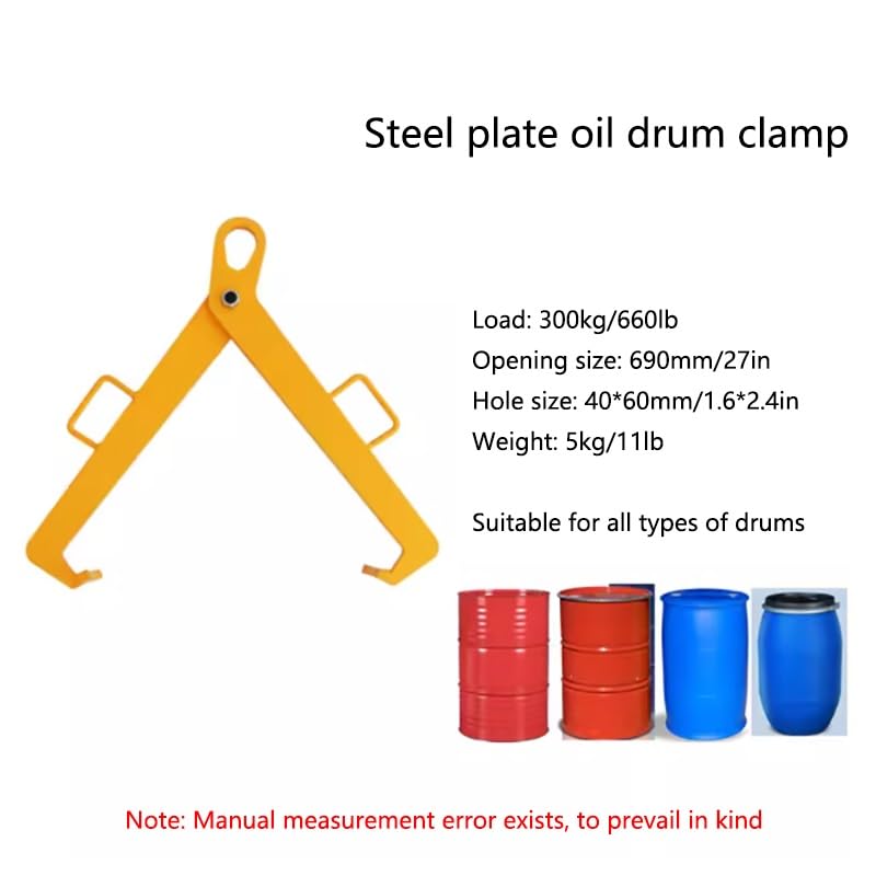 DNGXAOYA Vertical Drum Clamp, 660 Lb. Capacity, Two Jaw Drum Lifter,Drum Lifter for 55 Gallon Drums and Plastic Drums,Vertical Lift