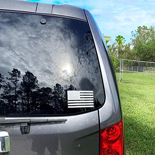 Xinghe 12X8Cm American Flag Decal 1Pair, Matte White Tactical Military Usa Flag Decal For Car, Truck, Auto, Car Vinyl Window Bumper Decal Sticker #TOP4