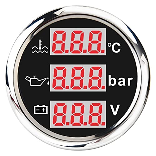 Voltmètre multifonctionnelle universel de pression d'eau pour tableau de bord 12V