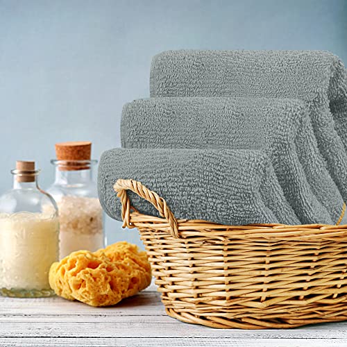 Utopia Towels 12 Pack Premium Wash Cloths Set, 12 by 12 Inches, 100% Cotton Ring Spun, Highly Absorbent and Soft Feel Washcloths for Bathroom, Spa, Gym, and Face, Cool Grey
