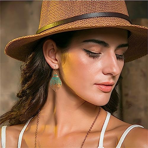 Unique Bohemian National Style Earrings For Women Girls Handmade Retro Boho Grave Teardrop Dangle Drop Statement Earrings Vintage Creative Jewelry Gifts3