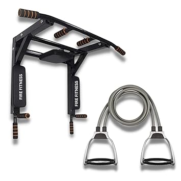 FIRE FITNES | Toning Tube Resistance Band with Handles for Home Workout, Strength Training, Yoga & Full Body Exercise, Heavy Duty Elastic Fitness Tube for Men & Women