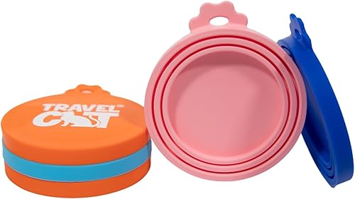 Miniatura 5 de TRAVEL CAT Tapas para latas de comida, paquete de 5 fundas reutilizables de silicona para latas de alimentos enlatados para almacenamiento de