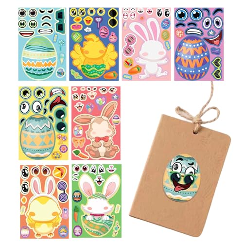 Image of Make Your Own Stickers | 8 Sheets of Fun Details for Kids | Face Making Stickers Sheets for Kids | for Crafts, Birthday, Home, Car, Travel, Classroom