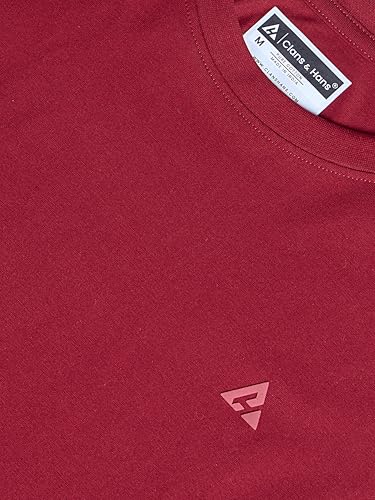 Image of Clans & Hans Men's Super Combed Cotton T Shirt, Regular Fit Round Neck Tshirt, Half Sleeves, Plain T-Shirt for Men