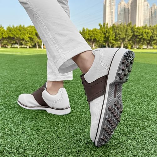 Męskie Buty Golfowe, Skórzane Biznesowe Buty Golfowe Bez Kolców, Klasyczne, Oddychające, Antypoślizgowe, Codzienne Tenisówki Do Gry W Golfa