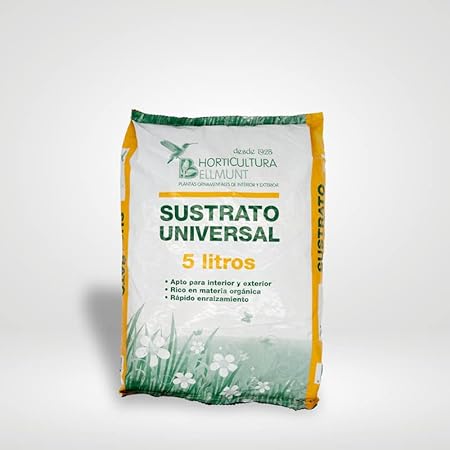 Sustrato Universal para Plantas - Saco de 5 L - Gran Materia Orgánica - Interior y Exterior - Rápido Crecimiento de Las Raíces - Horticultura Bellmunt