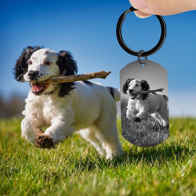 Rainsar Personalized Dog Keychain Memorial Gifts for Loss of Dog - Custom Pet Photo Keychain in Memory of Dogs & Cats, Sympathy Gift for Pet Passed Away