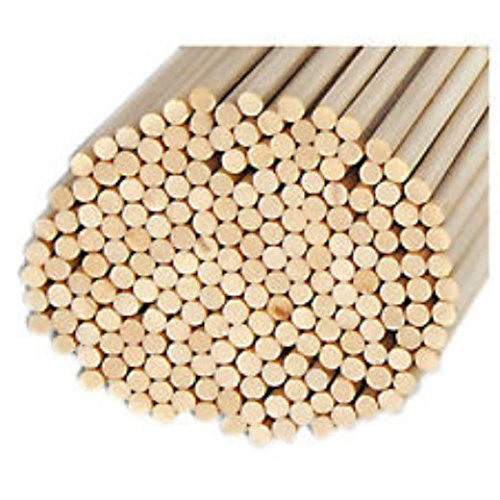 (Ship from USA) Pack of 100 Round Hardwood Dowel Rods 3/16 Dia x 36 Long 7303U C.C. Gray *GWE849F EP-21RT110313
