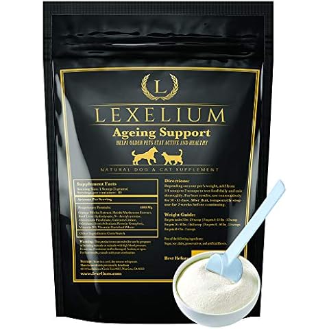 Lexelium Antioxidant for Senior Dogs and Cats - Provides Comprehensive Liver, Bone, Brain and Immunity Support – Reduces Free Radicals – Organic Energy Booster for Older Dogs and Cats - 200G Cover