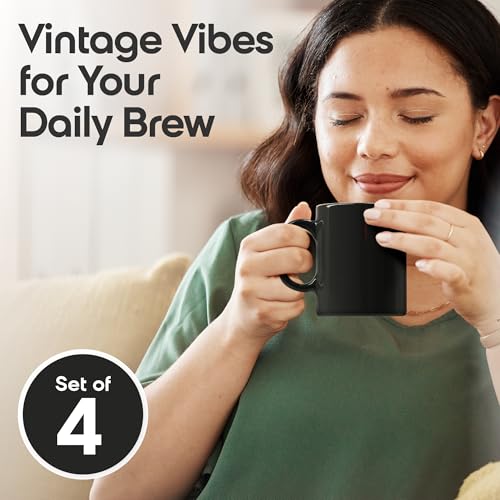 Set de 4 Mugs Clásicos Teaz Cafe 11 oz Negro miniatura 2