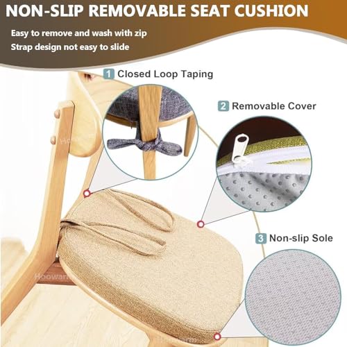 Chair Cushion Kitchen, Memory Foam Chair Pads, 40x38/43x40/43x42cm with Ties Non-Slip Chair Pads,Outdoor Indoor Seat Cushion for Dining Office Garden Chair(Color3,40x38x8cm) - Cosy Home Interiors Chair Cushion Kitchen, Memory Foam Chair Pads, 40x38/43x40/43x42cm with Ties Non-Slip Chair Pads,Outdoor Indoor Seat Cushion for Dining Office Garden Chair(Color3,40x38x8cm) - Image 5