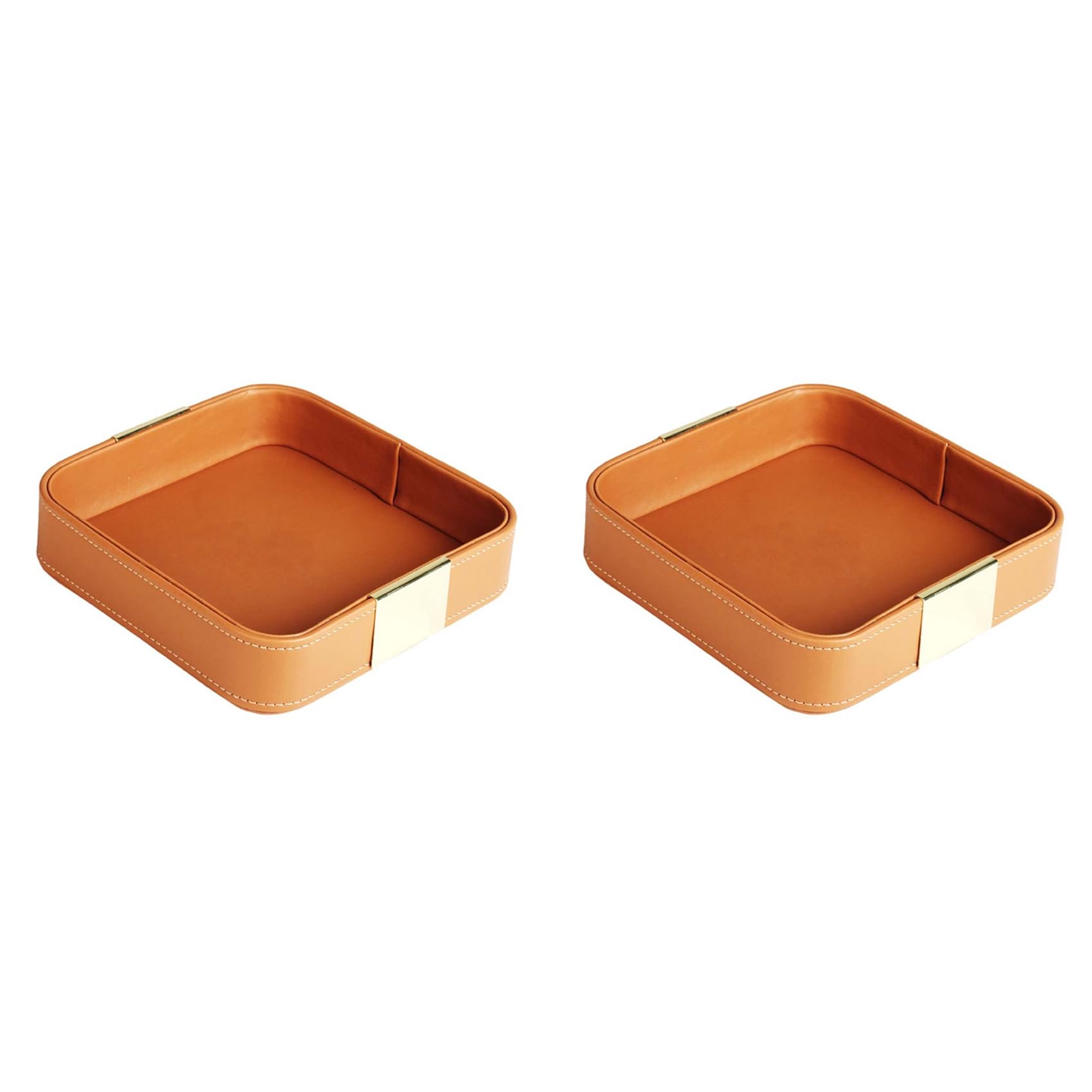 Plateau organisateur de table entrée en cuir pour ranger portefeuille et montre en douceur