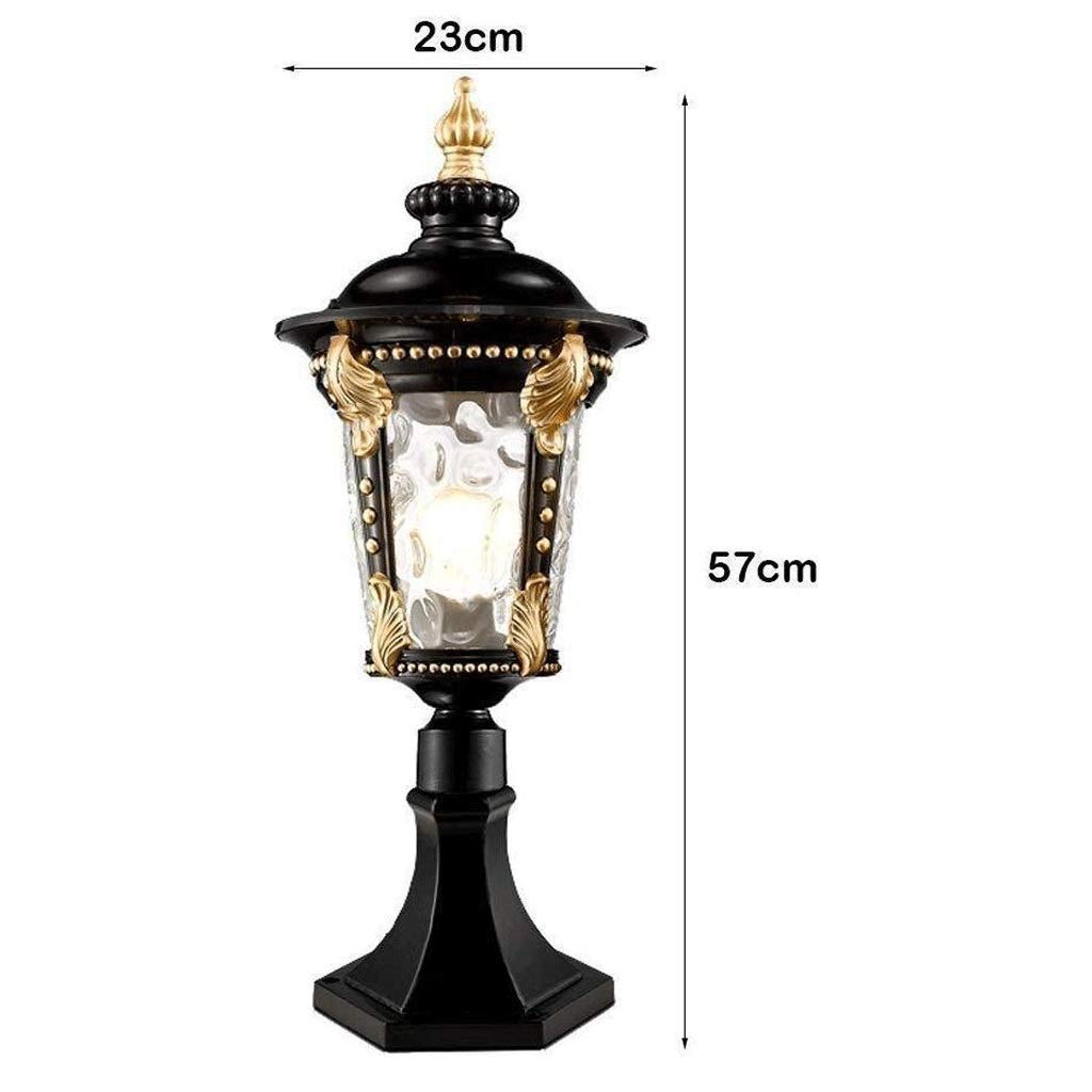 Faro de columna de aluminio fundido con base de ajuste de 7.6 cm para montaje en poste de poste de jardín al aire libre,