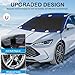 Instraella Windshield Cover for Ice and Snow, Heavy Duty 600D Oxford Fabric, Waterproof Car Snow Cover with Side Mirror Protector, for Cars, Compact SUVs, Winter Car Accessories