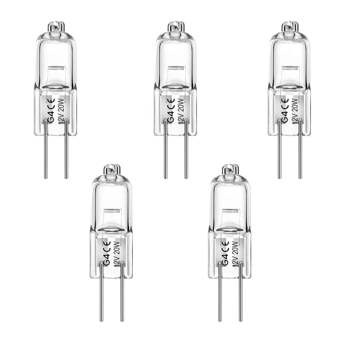 G4 Halogen Bulb 12v 20w Warm White 2700k | Dimmable 2-pin Bi-pin Bulbs for Under Cabinet Puck Display Accent & Track Lighting | High Brightness & Crystal Clear Illumination - Pack of 5-image-46