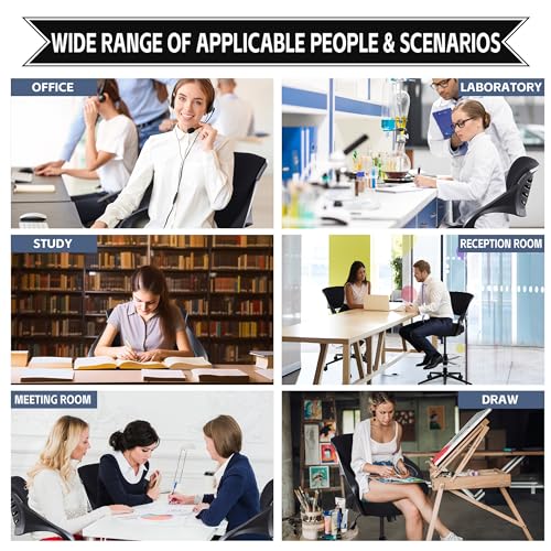Image of Ergonomic Drafting Chair,Standing Computer Desk Chair,Foot Ring,Lumbar Support,Swivel Task Chair-Black
