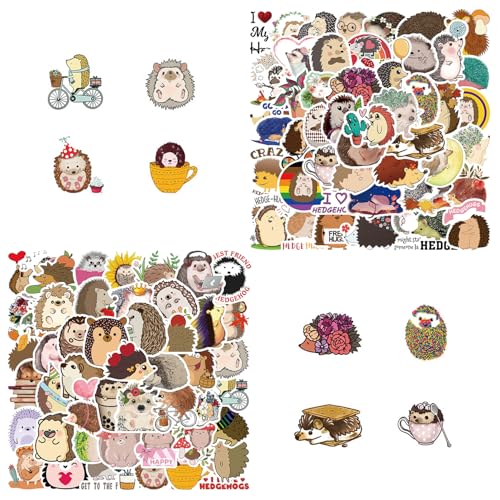 YSJCHEBS 100 Autocollants Hérisson, Autocollants Mignons Et Drôles, Peuvent Être Utilisés pour Décorer Bagages, Guitares Et Skateboards