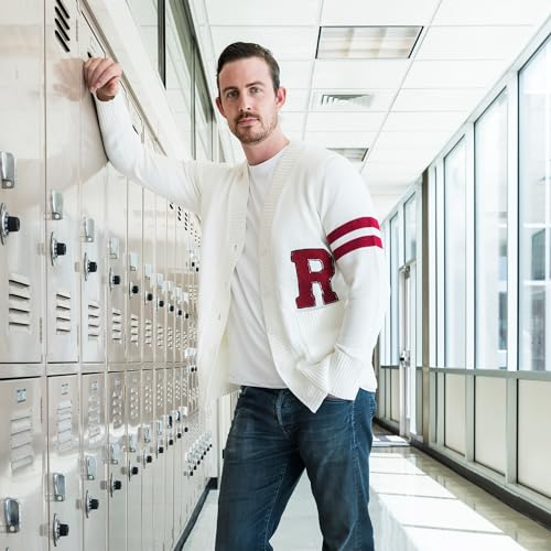 Hip Hop 50s Shop Mens 1950s Letterman Cardigan Sweater