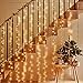 Ever Smart LED Curtain Lights Twinkle String White Lights 8 Modes New Version Fairy String Light for Christmas Party Wedding Patio Lawn Garden Decorative Lights (Warm White)