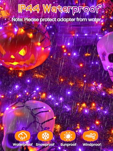 Guirnalda de luces LED Halloween 25 pies naranja y púrpura miniatura 5