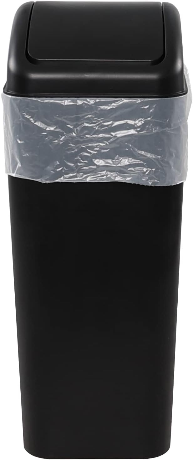 Ortodayes 14 L Swing Lid Trash Can, Plastic Waste Bin with Lid Pack of