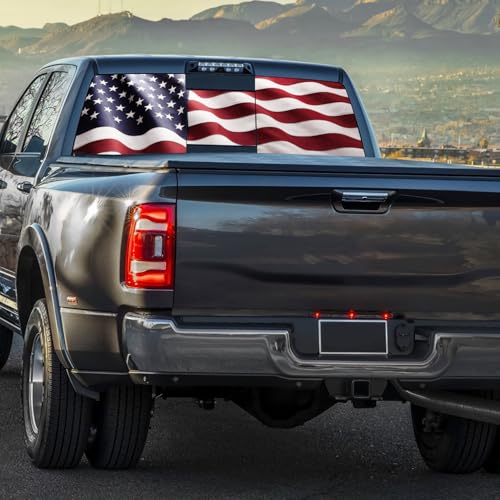 Image of Truck Decals - American Flag, 65x20in, Gift for Men, Dad, Grampa, Boyfriend