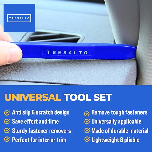 Image of Auto Trim Removal Tool Set - 4pcs No-Scratch Plastic Pry Tool Kit for Car Interior - Fastener, Clip, Door Panel, Molding, and Dashboard Removal Tools - Easy-to-Use Auto Trim Tools for Vehicles