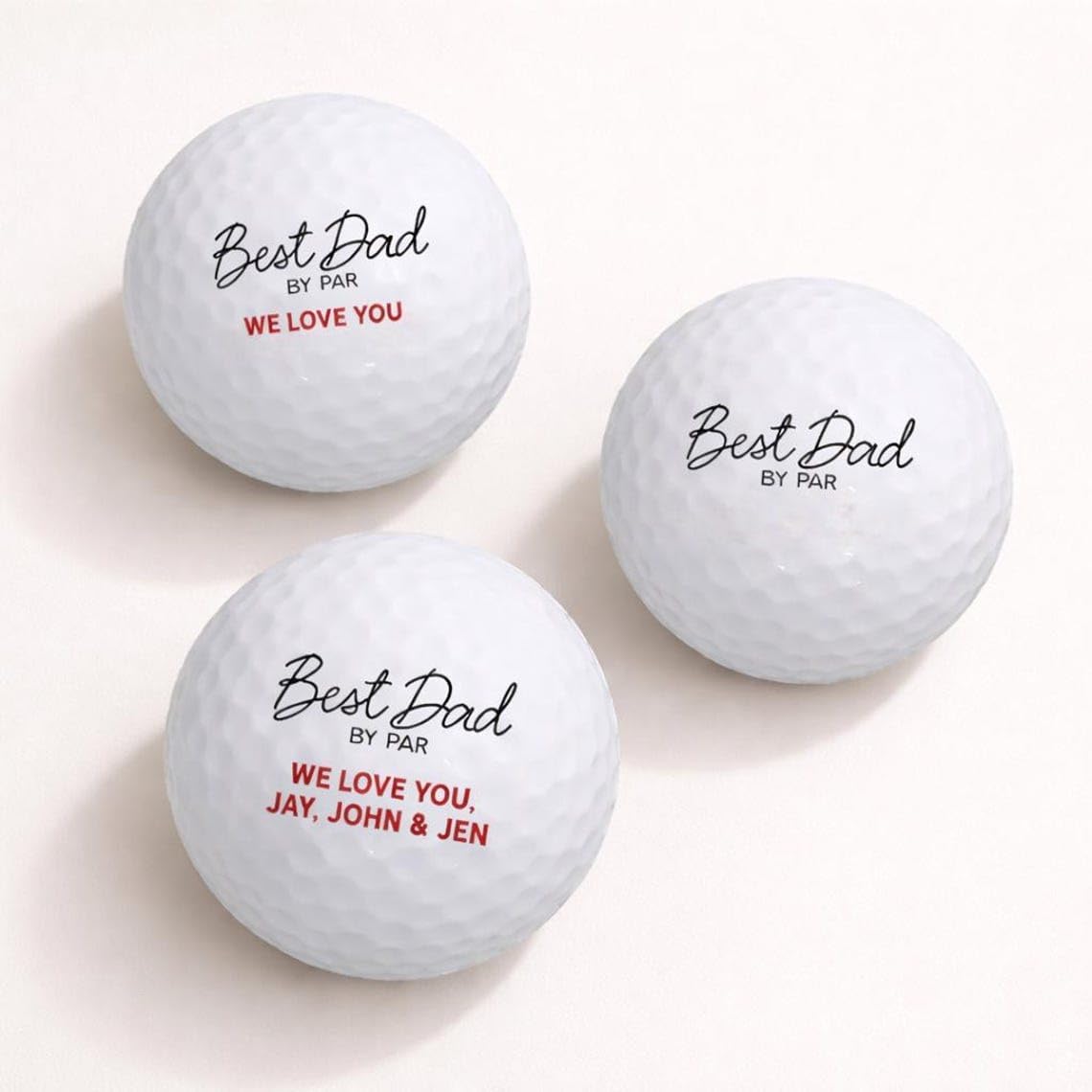 Personalization Universe Best Dad by Par Personalized Golf Ball Set of 3