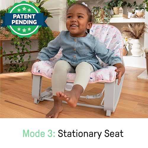 Ingenuity Keep Cozy 3-in-1 Grow with Me Vibrating Baby Bouncer Seat & Infant to Toddler Rocker, Vibrations & -Toy Bar, 0-30 Months Up to 40 lbs (Pink Burst) - image 7