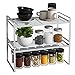 Lot de 2 étagères de Rangement en métal pour Placard de Cuisine, Superposable Etagère Vaisselle, Organisation Placard Cuisine,comptoirs, Garde-Manger, Aliments et ustensiles