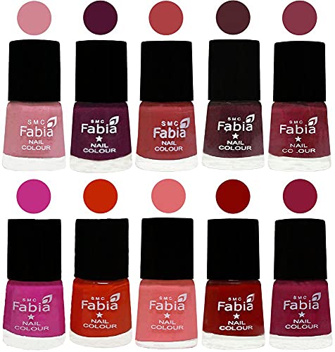 Image of ALL IN ONE (PACK OF 10), Long Lasting Glossy Nail Polish, 6 ml Each, All Vibrant Colours,02204